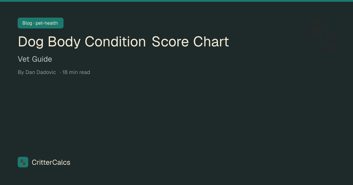 Dog Body Condition Score Chart — Vet Guide | CritterCalcs