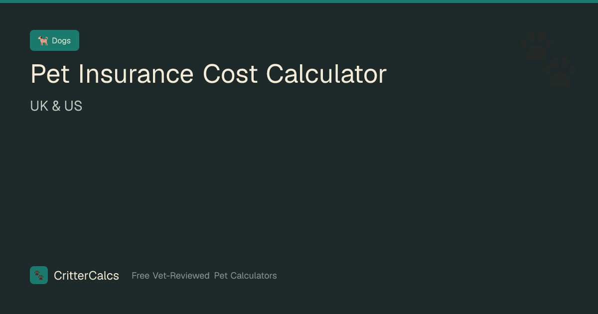 Pet Insurance Cost Calculator — UK & US | CritterCalcs